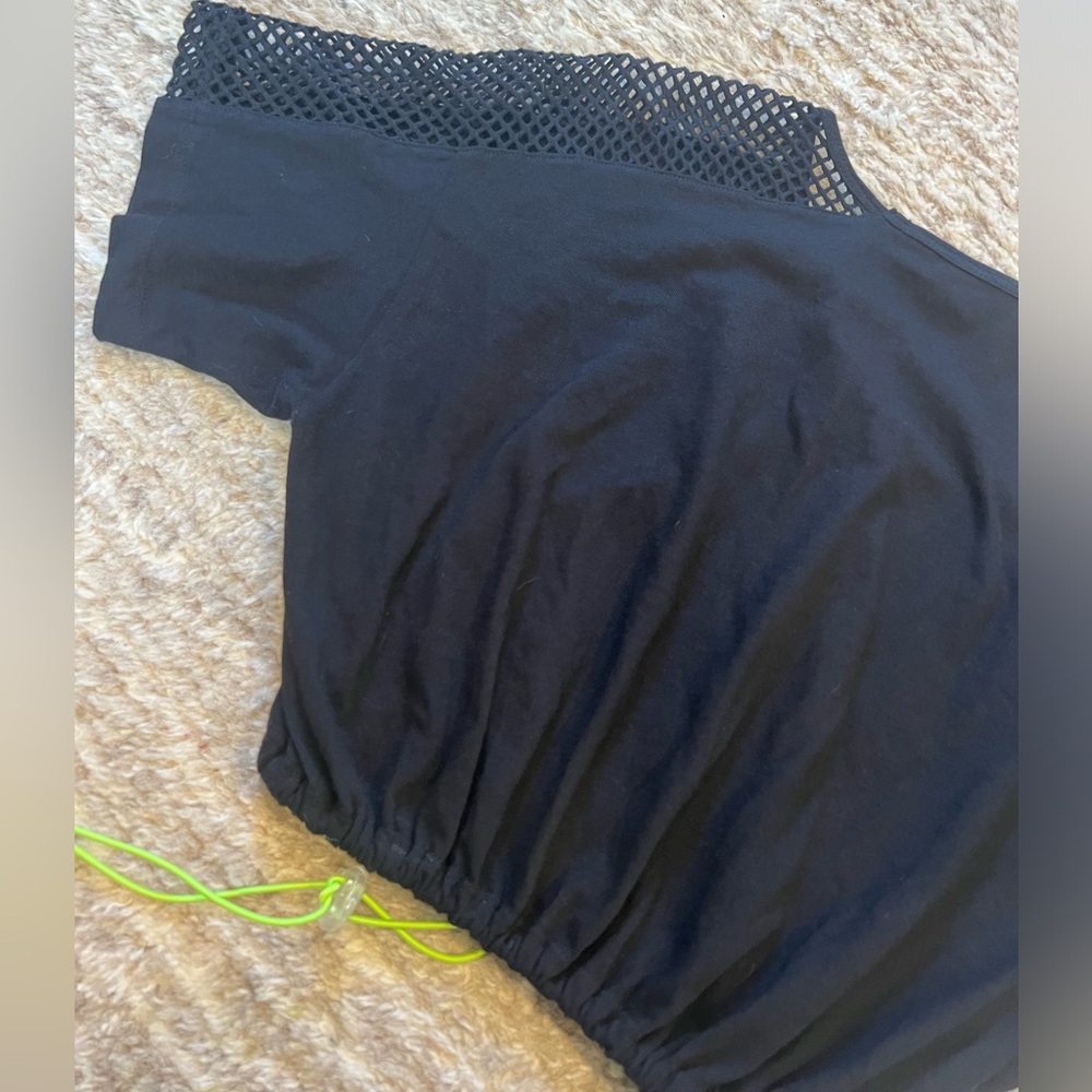 Black Mesh Crop Top - Picture 8 of 8